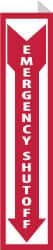 NMC - "Emergency Shut-Off", 18" Long x 4" Wide, Rigid Plastic Safety Sign - Rectangle, 0.05" Thick, Use for Accident Prevention - Exact Tooling