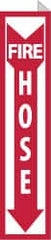 NMC - Fire Hose, Plastic Fire Sign - 4" Wide x 18" High - Exact Tooling