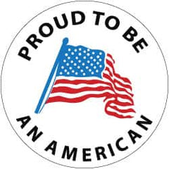 NMC - Proud to Be an American, Hard Hat Label - Blue & Black on White, Red, 2" Thick, For Accident Prevention - Exact Tooling