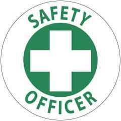 NMC - SafetyOofficer, Hard Hat Label - Green on White, 2" Thick, For Accident Prevention - Exact Tooling