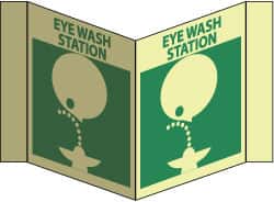 NMC - "Eye Wash Station", 5-3/4" Long x 8-3/4" Wide, Rigid Plastic Safety Sign - Rectangle, 0.125" Thick, Use for First Aid - Exact Tooling