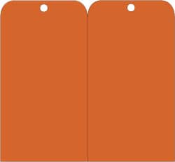 NMC - 3" High x 6" Long, Safety & Facility Blank Tag - 2 Sides, Orange Unrippable Vinyl - Exact Tooling