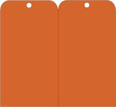 NMC - 3" High x 6" Long, Safety & Facility Blank Tag - 2 Sides, Orange Unrippable Vinyl - Exact Tooling