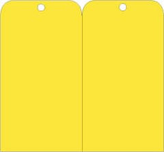 NMC - 3" High x 6" Long, Safety & Facility Blank Tag - 2 Sides, Yellow Unrippable Vinyl - Exact Tooling