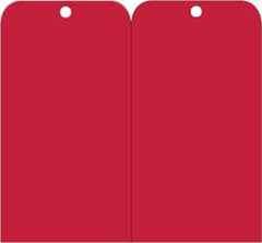 NMC - 3" High x 6" Long, Safety & Facility Blank Tag - 2 Sides, Red Unrippable Vinyl - Exact Tooling