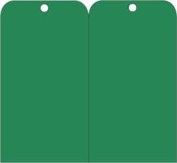 NMC - 3" High x 6" Long, Safety & Facility Blank Tag - 2 Sides, Green Unrippable Vinyl - Exact Tooling