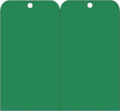 NMC - 3" High x 6" Long, Safety & Facility Blank Tag - 2 Sides, Green Unrippable Vinyl - Exact Tooling