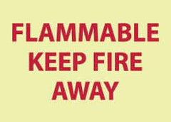 NMC - "Flammable - Keep Fire Away", 10" Long x 14" Wide, Pressure-Sensitive Vinyl Safety Sign - Rectangle, 0.004" Thick, Use for Accident Prevention - Exact Tooling