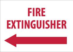 NMC - Fire Extinguisher, Pressure Sensitive Vinyl Fire Sign - 14" Wide x 10" High, Glow-in-the-Dark - Exact Tooling