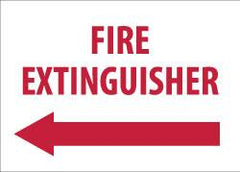 NMC - Fire Extinguisher, Pressure Sensitive Vinyl Fire Sign - 14" Wide x 10" High, Glow-in-the-Dark - Exact Tooling