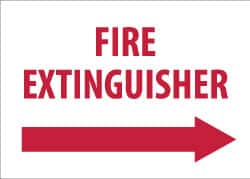 NMC - Fire Extinguisher, Pressure Sensitive Vinyl Fire Sign - 14" Wide x 10" High, Glow-in-the-Dark - Exact Tooling
