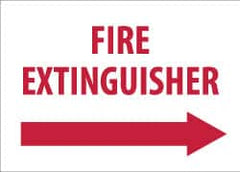 NMC - Fire Extinguisher, Pressure Sensitive Vinyl Fire Sign - 14" Wide x 10" High, Glow-in-the-Dark - Exact Tooling
