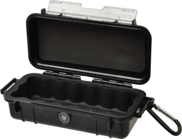 Pelican Products, Inc. - 3-7/8" Wide x 3-7/8" Deep x 2-7/16" High, Clamshell Hard Case - Black, Polycarbonate - Exact Tooling