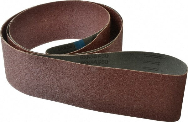 Tru-Maxx - 4" Wide x 132" OAL, 50 Grit, Aluminum Oxide Abrasive Belt - Aluminum Oxide, Coarse, Coated - Exact Tooling