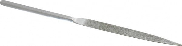 Strauss - 8-1/2" OAL Coarse Half Round Needle Diamond File - 1/2" Wide x 5/32" Thick, 4-3/8 LOC, 181 Grit - Exact Tooling