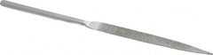 Strauss - 8-1/2" OAL Coarse Half Round Needle Diamond File - 1/2" Wide x 5/32" Thick, 4-3/8 LOC, 181 Grit - Exact Tooling