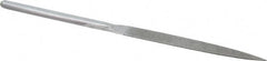Strauss - 8-1/2" OAL Fine Half Round Needle Diamond File - 1/2" Wide x 5/32" Thick, 4-3/8 LOC, 91 Grit - Exact Tooling