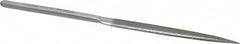 Strauss - 8-1/2" OAL Medium Half Round Needle Diamond File - 1/2" Wide x 5/32" Thick, 4-3/8 LOC, 126 Grit - Exact Tooling