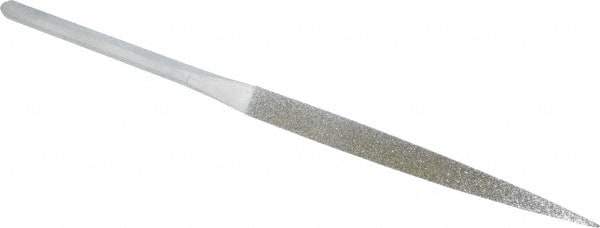 Strauss - 8-1/2" OAL Coarse Three Square Needle Diamond File - 3/8" Wide x 3/8" Thick, 4-3/8 LOC, 181 Grit - Exact Tooling