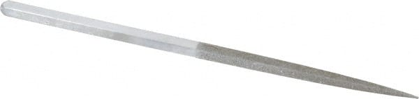Strauss - 8-1/2" OAL Medium Square Needle Diamond File - 1/4" Wide x 1/4" Thick, 4-3/8 LOC, 126 Grit - Exact Tooling