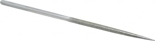 Strauss - 8-1/2" OAL Coarse Round Needle Diamond File - 1/4" Wide x 1/4" Thick, 4-3/8 LOC, 181 Grit - Exact Tooling