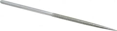 Strauss - 8-1/2" OAL Coarse Round Needle Diamond File - 1/4" Wide x 1/4" Thick, 4-3/8 LOC, 181 Grit - Exact Tooling