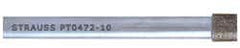 Strauss - 0.11" Head Diam x 0.157" Head Thickness CBN Grinding Pin - 1/8" Shank Diam x 2" Shank Length, Fine Grade, 120 Grit - Exact Tooling