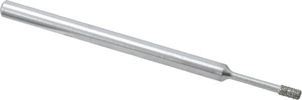 Strauss - 1/8" Head Thickness Diamond (Abrasive) Grinding Pin - 1/8" Shank Diam x 2" Shank Length, Medium Grade, 80 Grit - Exact Tooling
