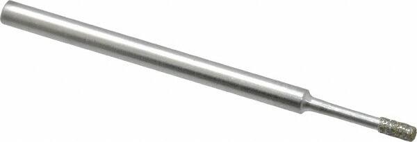 Strauss - 0.157" Head Thickness Diamond (Abrasive) Grinding Pin - 1/8" Shank Diam x 2" Shank Length, Medium Grade, 80 Grit - Exact Tooling