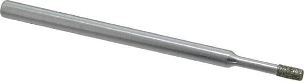 Strauss - 0.157" Head Thickness Diamond (Abrasive) Grinding Pin - 1/8" Shank Diam x 2" Shank Length, Medium Grade, 80 Grit - Exact Tooling