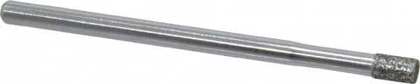 Strauss - 1/8" Head Diam x 0.197" Head Thickness Diamond (Abrasive) Grinding Pin - 1/8" Shank Diam x 2" Shank Length, Medium Grade, 80 Grit - Exact Tooling