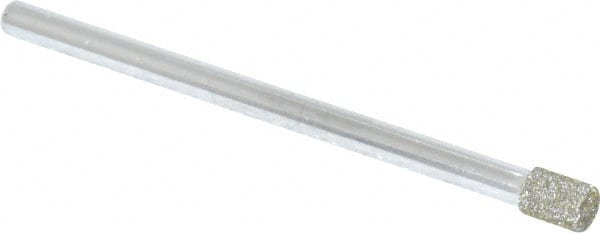 Strauss - 0.157" Head Diam x 0.197" Head Thickness Diamond (Abrasive) Grinding Pin - 1/8" Shank Diam x 2" Shank Length, Medium Grade, 80 Grit - Exact Tooling