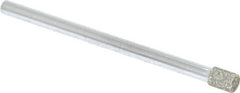 Strauss - 0.157" Head Diam x 0.197" Head Thickness Diamond (Abrasive) Grinding Pin - 1/8" Shank Diam x 2" Shank Length, Medium Grade, 80 Grit - Exact Tooling