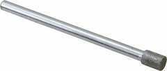 Strauss - 0.177" Head Diam x 1/4" Head Thickness Diamond (Abrasive) Grinding Pin - 1/8" Shank Diam x 2" Shank Length, (170 Mesh Grit) - Exact Tooling