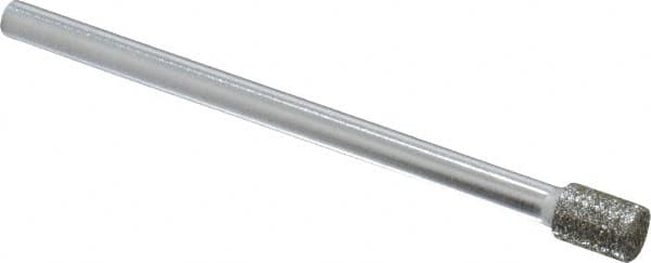 Strauss - 0.177" Head Diam x 1/4" Head Thickness Diamond (Abrasive) Grinding Pin - 1/8" Shank Diam x 2" Shank Length, Medium Grade, 80 Grit - Exact Tooling