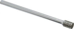 Strauss - 0.177" Head Diam x 1/4" Head Thickness Diamond (Abrasive) Grinding Pin - 1/8" Shank Diam x 2" Shank Length, Medium Grade, 80 Grit - Exact Tooling