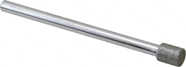 Strauss - 0.197" Head Diam x 1/4" Head Thickness Diamond (Abrasive) Grinding Pin - 1/8" Shank Diam x 2" Shank Length, (170 Mesh Grit) - Exact Tooling