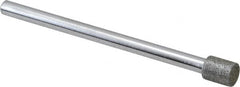 Strauss - 0.197" Head Diam x 1/4" Head Thickness Diamond (Abrasive) Grinding Pin - 1/8" Shank Diam x 2" Shank Length, (170 Mesh Grit) - Exact Tooling