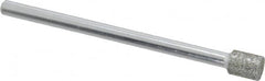 Strauss - 0.197" Head Diam x 1/4" Head Thickness Diamond (Abrasive) Grinding Pin - 1/8" Shank Diam x 2" Shank Length, Medium Grade, 80 Grit - Exact Tooling