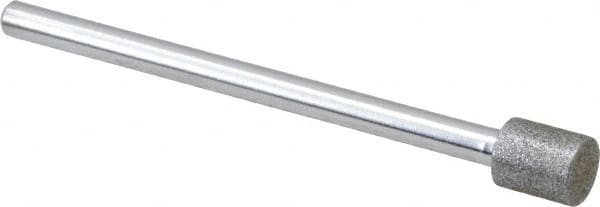 Strauss - 1/4" Head Diam x 0.276" Head Thickness Diamond (Abrasive) Grinding Pin - 1/8" Shank Diam x 2" Shank Length, (170 Mesh Grit) - Exact Tooling