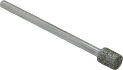 Strauss - 1/4" Head Diam x 0.276" Head Thickness Diamond (Abrasive) Grinding Pin - 1/8" Shank Diam x 2" Shank Length, Medium Grade, 80 Grit - Exact Tooling