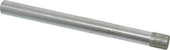 Strauss - 1/4" Head Diam x 0.276" Head Thickness Diamond (Abrasive) Grinding Pin - 1/4" Shank Diam x 3" Shank Length, Medium Grade, 80 Grit - Exact Tooling