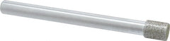 Strauss - 0.315" Head Diam x 3/8" Head Thickness Diamond (Abrasive) Grinding Pin - 1/4" Shank Diam x 3" Shank Length, Medium Grade, 80 Grit - Exact Tooling