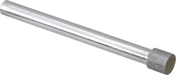 Strauss - 0.335" Head Diam x 0.315" Head Thickness Diamond (Abrasive) Grinding Pin - 1/4" Shank Diam x 3" Shank Length, (170 Mesh Grit) - Exact Tooling