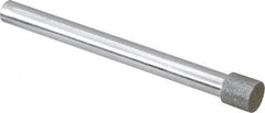 Strauss - 0.335" Head Diam x 0.315" Head Thickness Diamond (Abrasive) Grinding Pin - 1/4" Shank Diam x 3" Shank Length, (170 Mesh Grit) - Exact Tooling