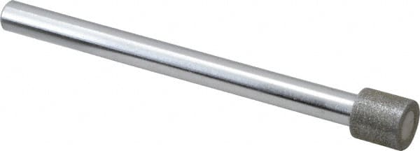 Strauss - 0.394" Head Diam x 0.394" Head Thickness Diamond (Abrasive) Grinding Pin - 1/4" Shank Diam x 3-1/2" Shank Length, (170 Mesh Grit) - Exact Tooling