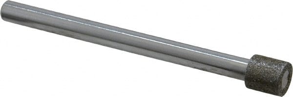 Strauss - 0.394" Head Diam x 0.394" Head Thickness Diamond (Abrasive) Grinding Pin - 1/4" Shank Diam x 3-1/2" Shank Length, Medium Grade, 80 Grit - Exact Tooling