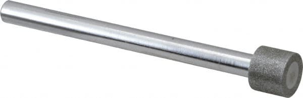 Strauss - 1/2" Head Diam x 0.394" Head Thickness Diamond (Abrasive) Grinding Pin - 1/4" Shank Diam x 3-1/2" Shank Length, (170 Mesh Grit) - Exact Tooling