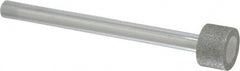 Strauss - 0.591" Head Diam x 0.394" Head Thickness Diamond (Abrasive) Grinding Pin - 1/4" Shank Diam x 3-1/2" Shank Length, (170 Mesh Grit) - Exact Tooling