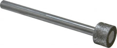 Strauss - 0.591" Head Diam x 0.394" Head Thickness Diamond (Abrasive) Grinding Pin - 1/4" Shank Diam x 3-1/2" Shank Length, Medium Grade, 80 Grit - Exact Tooling